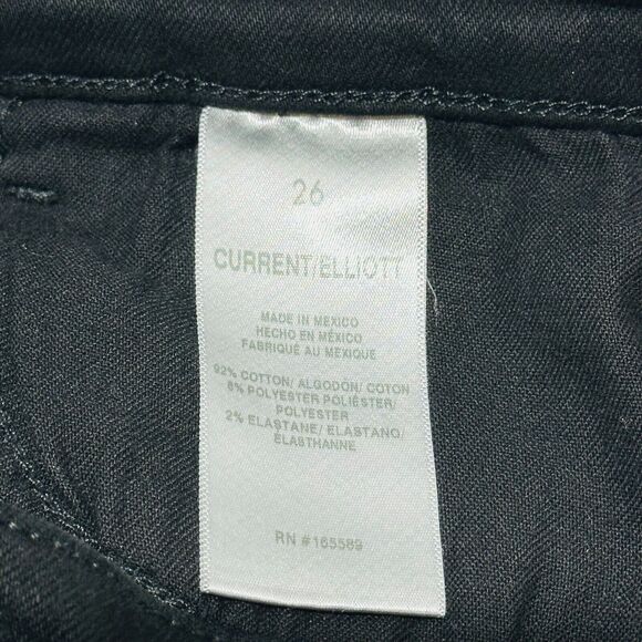Current/Elliott The Soulmate Jeans Women's 26 Black Denim Slim Fit Straight NWT - Picture 13 of 15